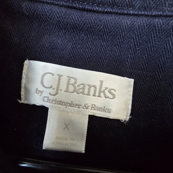 Womens CJ Banks Christopher & Banks Blue Purple denim jacket Size X Western - Picture 3 of 9